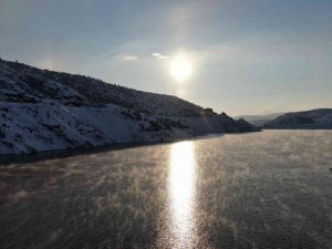 Dondurucu soğukta gün batımı görsel ziyafet sundu