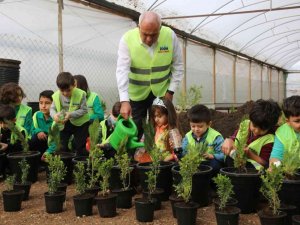 Çocuklar kendilerine özel serada ekiyor, suluyor, yetiştiriyor