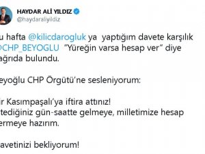 Başkanı Yıldız: “İstediğiniz gün-saatte gelmeye, milletimize hesap vermeye hazırım”