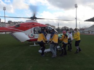 Kırklareli’de bir hasta, helikopter ambulans ile İstanbul’a sevk edildi