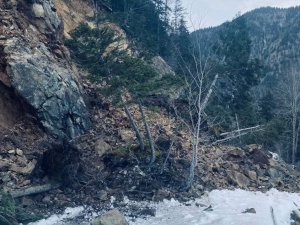 Trabzon’un Çaykara ilçesinde heyelan