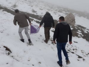 Elazığ’da yaban hayvanları için doğaya yem bırakıldı