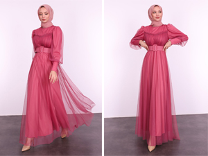 Tül Tesettür Abiye