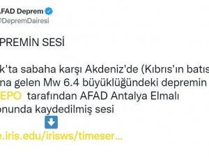 Akdeniz’de 6.4 büyüklüğündeki depremin ürkütücü sesi  kaydedildi