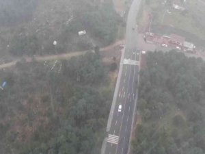 Aydos Ormanı’nda kar yağışı havadan görüntülendi