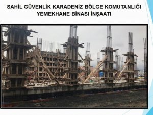 Sahil Güvenlik Karadeniz Bölge Komutanlığı yemekhanesi inşaatı yükseliyor