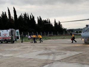 Gökçeada’da 2 hasta askeri helikopterle tahliye edildi