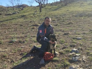 Uçurumda mahsur kalan keçiyi AFAD kurtardı