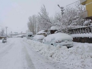Kar kalınlığı 50 santimi geçti, ilçede hayat durdu