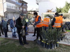 Üreticilere ’Geleceğe Nefes Ol’ sloganı ile binlerce fidan dağıtıldı