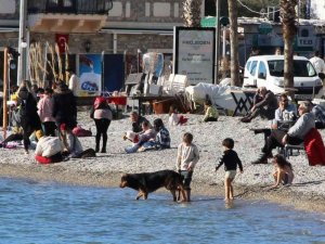 Güneşi gören sahile koştu