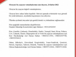 Dışişleri Bakanlığından Ukrayna’daki Türk vatandaşlarına uyarı