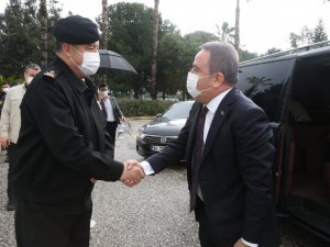 Başkan Böcek, İl Emniyet Müdürü ve Jandarma Komutanı ile bir araya geldi