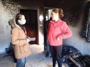 Bodrum Belediyesi’nden yangında zarar gören aileye destek