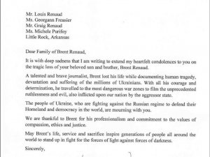 Zelensky, öldürülen ABD’li gazeteci Brent Renaud’un ailesine mektup yazdı