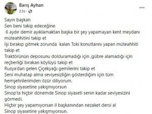 Sinop Belediye Başkanı ile AK Parti Merkez İlçe Başkanı ‘kar’ nedeniyle atıştı