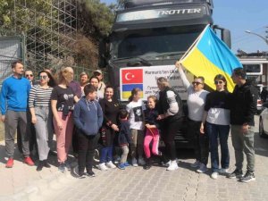 Marmaris’te yaşayan Ukraynalılar ülkelerine yardım gönderdi