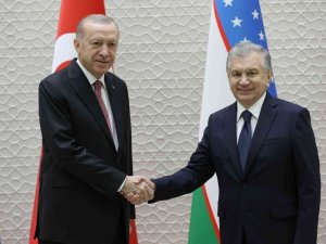 Cumhurbaşkanı Erdoğan, Özbekistan Cumhurbaşkanı Mirziyoyev ile görüştü