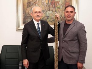 Amasyalı çiftçilerin geçim kaynağı olan “çiçek bamyası” Kılıçdaroğlu’na hediye edildi