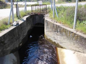 Sulama kanalı simsiyah akmaya başladı