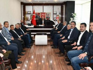 Ergin ve beraberindekiler ATSO’yu ziyaret etti