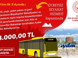 Aydın’a 478 bin TL ulaşım desteği verildi