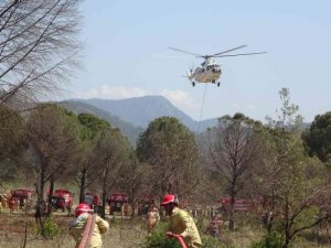 Marmaris’te gerçeği aratmayan yangın tatbikatı yapıldı
