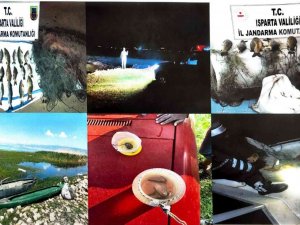 Eğirdir Gölü’nde kaçak avlanan 6 şahsa 35 bin 86 lira  ceza