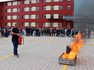Oltu Beşeri ve Sosyal Bilimler Fakültesinde yangın tatbikatı