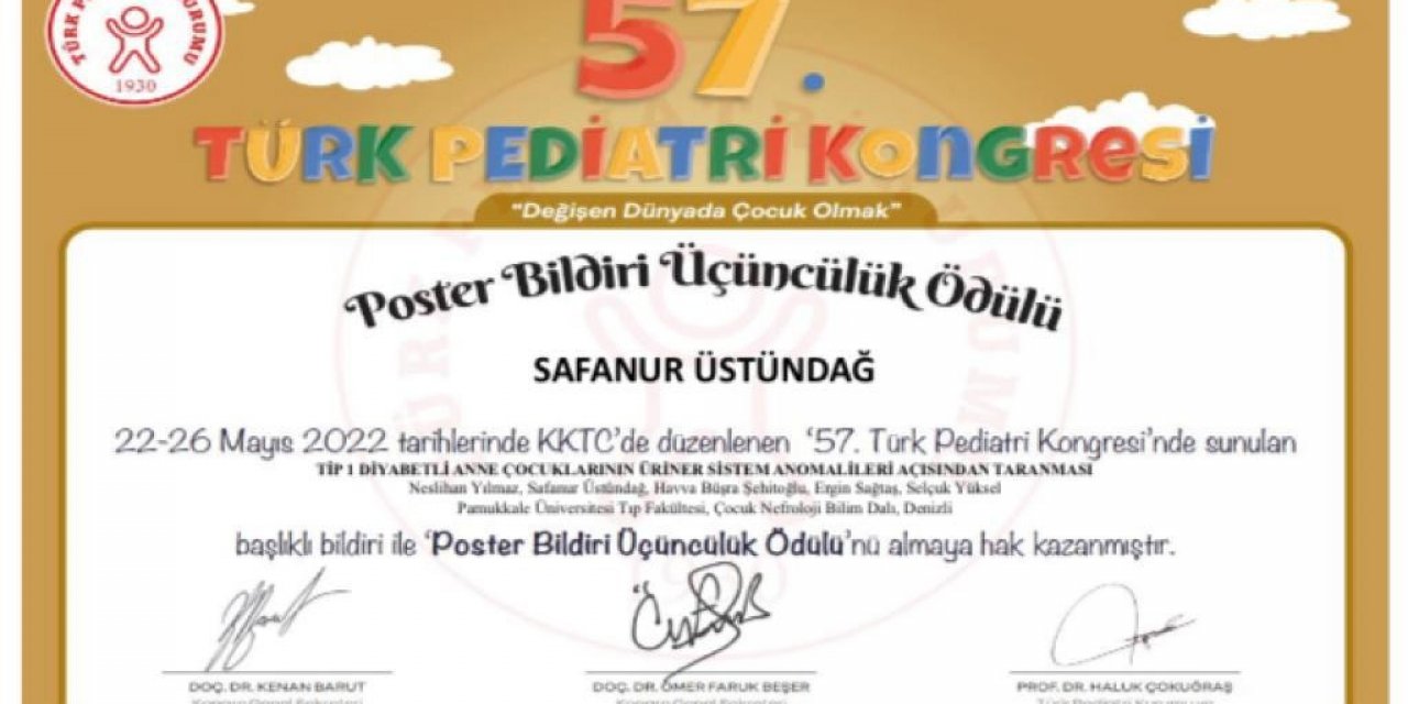 PAÜ Çocuk Nefroloji Bilim Dalı 57. Türk Pediatri Kongresinde büyük başarı