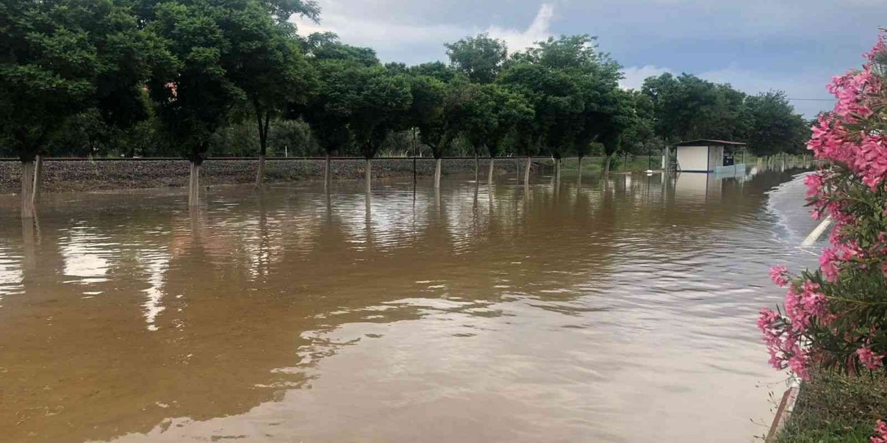Aydın’da karayolu ulaşıma kapandı, binalar sular altında kaldı