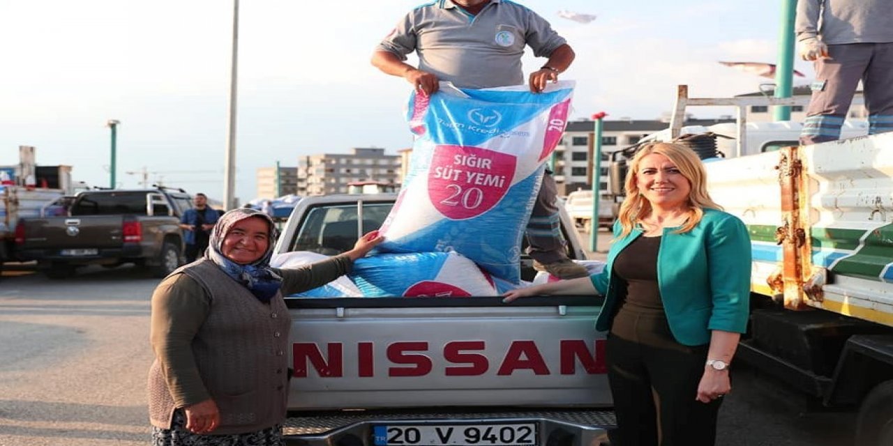 Merkezefendi Belediyesinden süt üreticilerine yem desteği