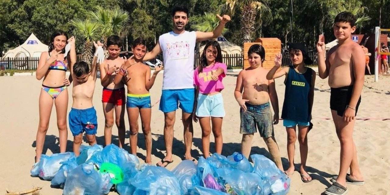 Aydınlı öğrencilerden sahil temizliği