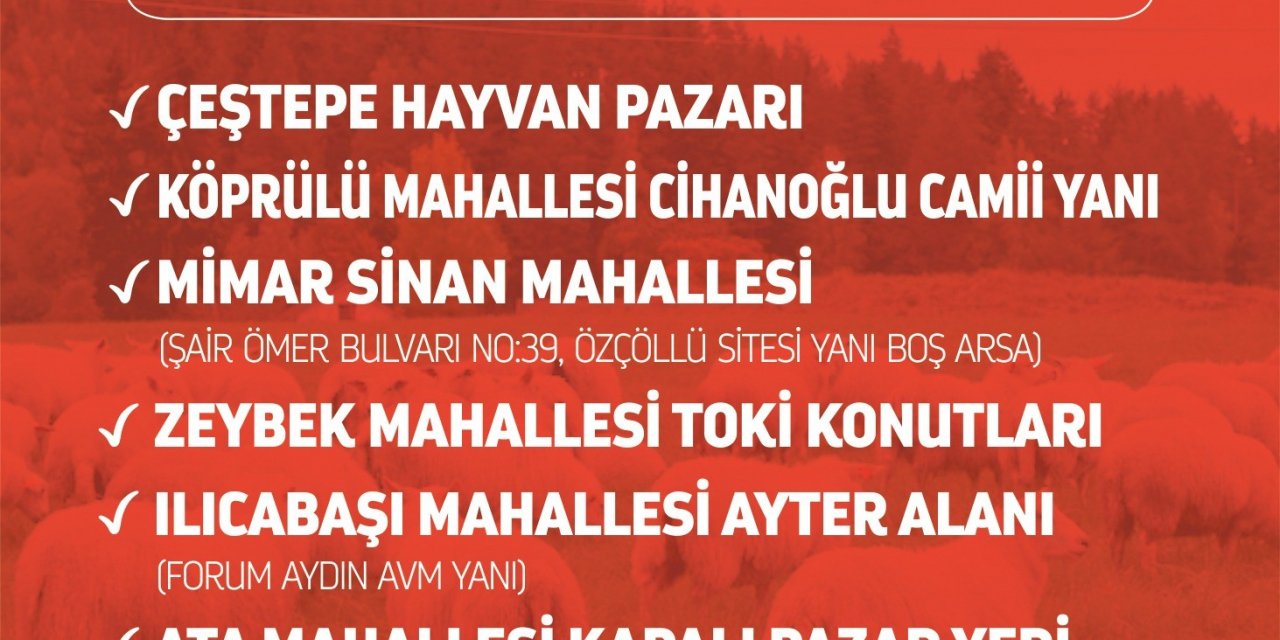 Efeler’de kurban kesim yerleri belli oldu