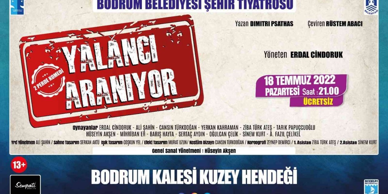 Şehir Tiyatrosu yeni oyunuyla Bodrum Kalesi’nde