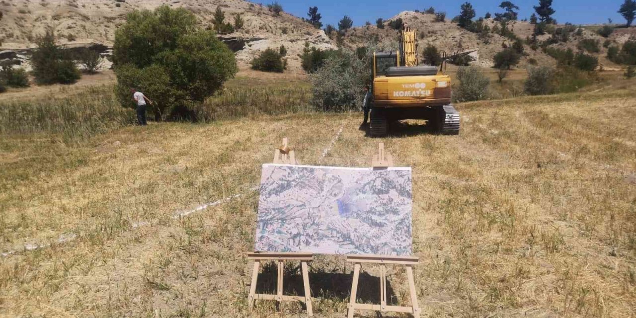 Çameli tarımı ve doğal yaşama can suyu olacak göledin temeli atıldı