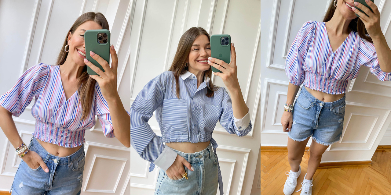 Son yılların gözdesi crop gömlek modelleri