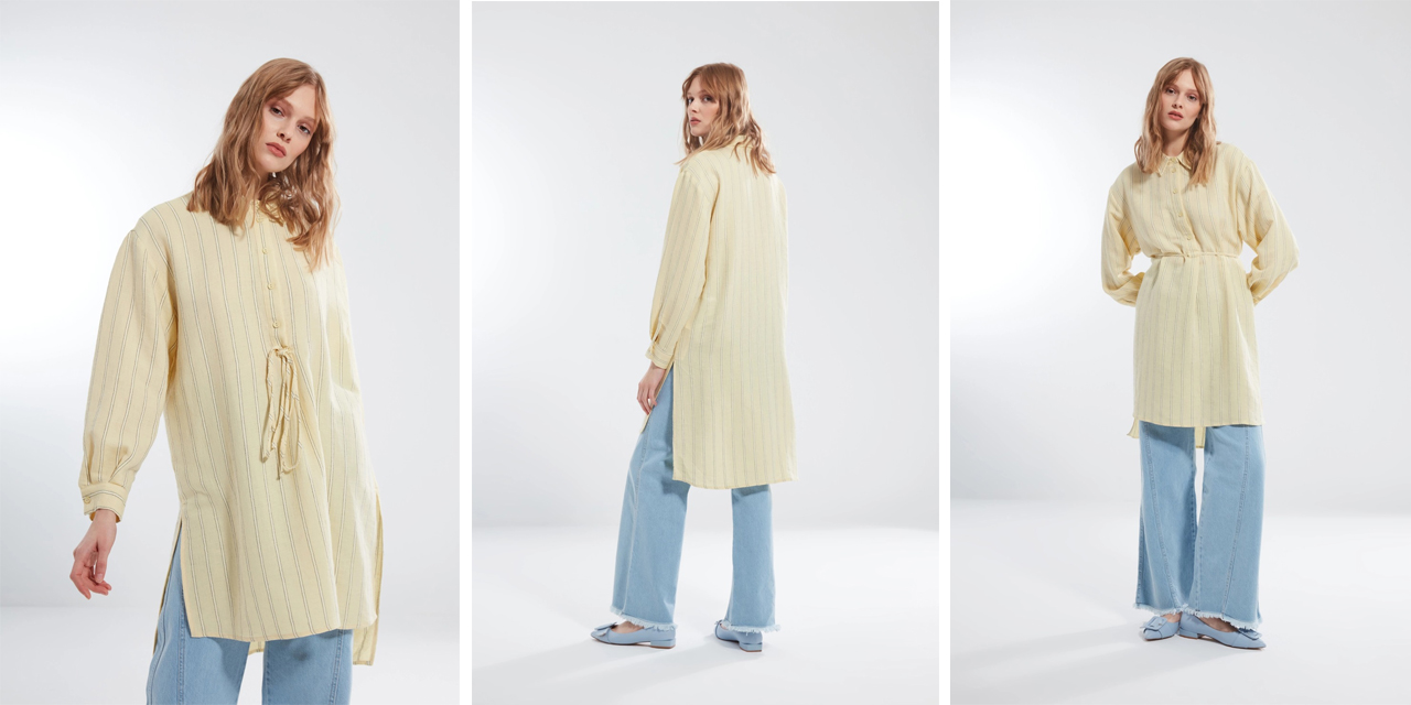 Çizgili tunik bayanların vazgeçilmezi