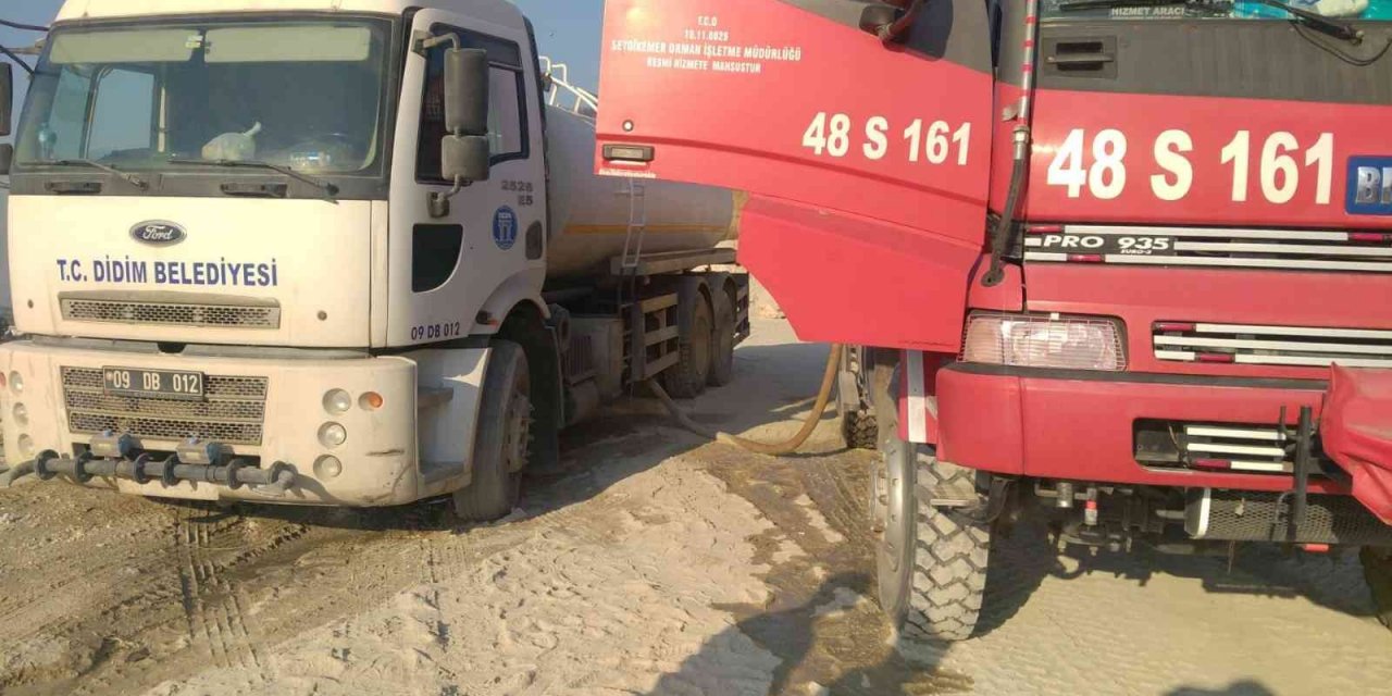 Yangın söndürme çalışmalarına Didim Belediyesi’nden tam destek