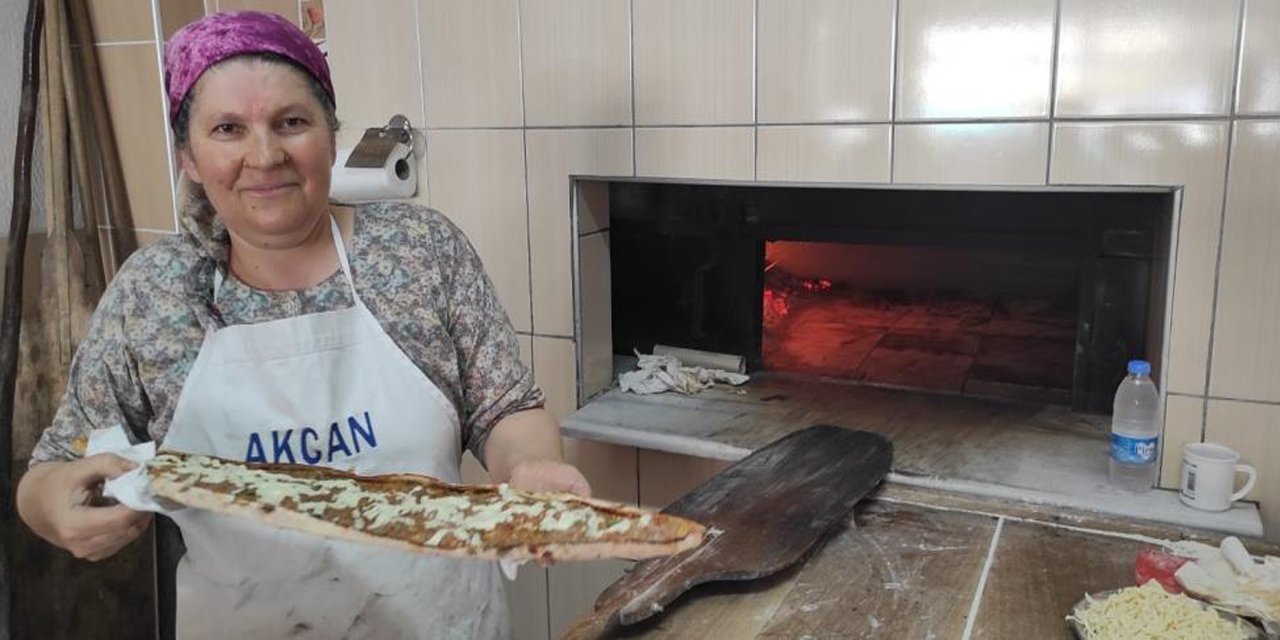 Kadın pide ustası erkelere taş çıkartıyor