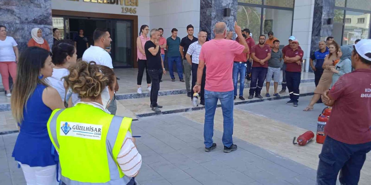 Koçarlı Belediyesi’nde yangın tatbikatı gerçekleştirildi