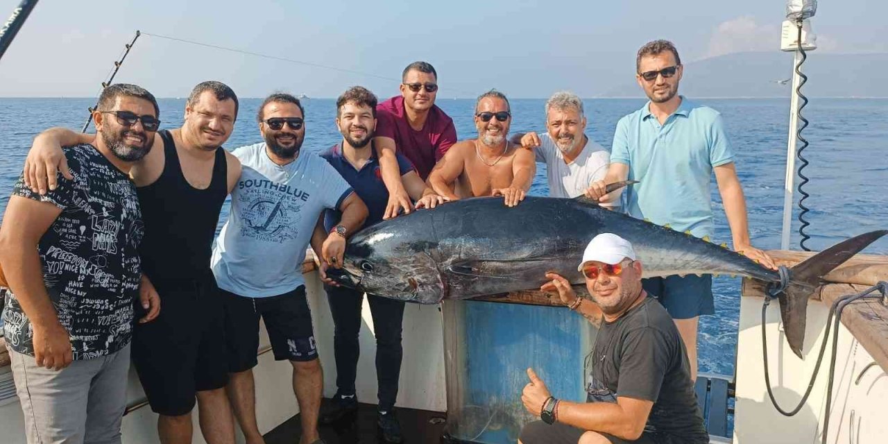 İzmir’de 2 metrelik orkinos yakalandı