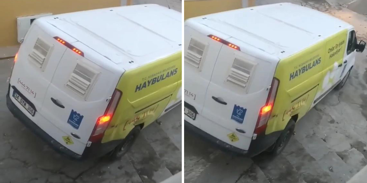 Belediyeye ait aracın merdivenlerden aşağı inmesi tepkilere neden oldu