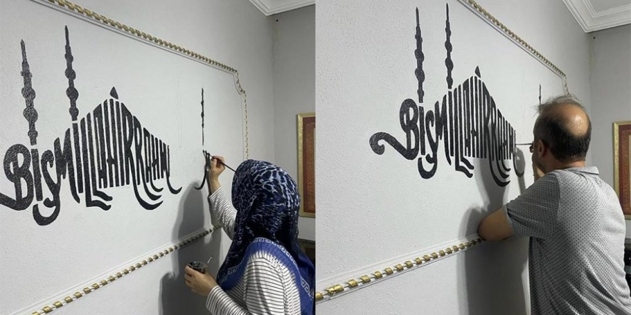 Gönüllü çift, Kur’an kursunu elleriyle güzelleştirdi