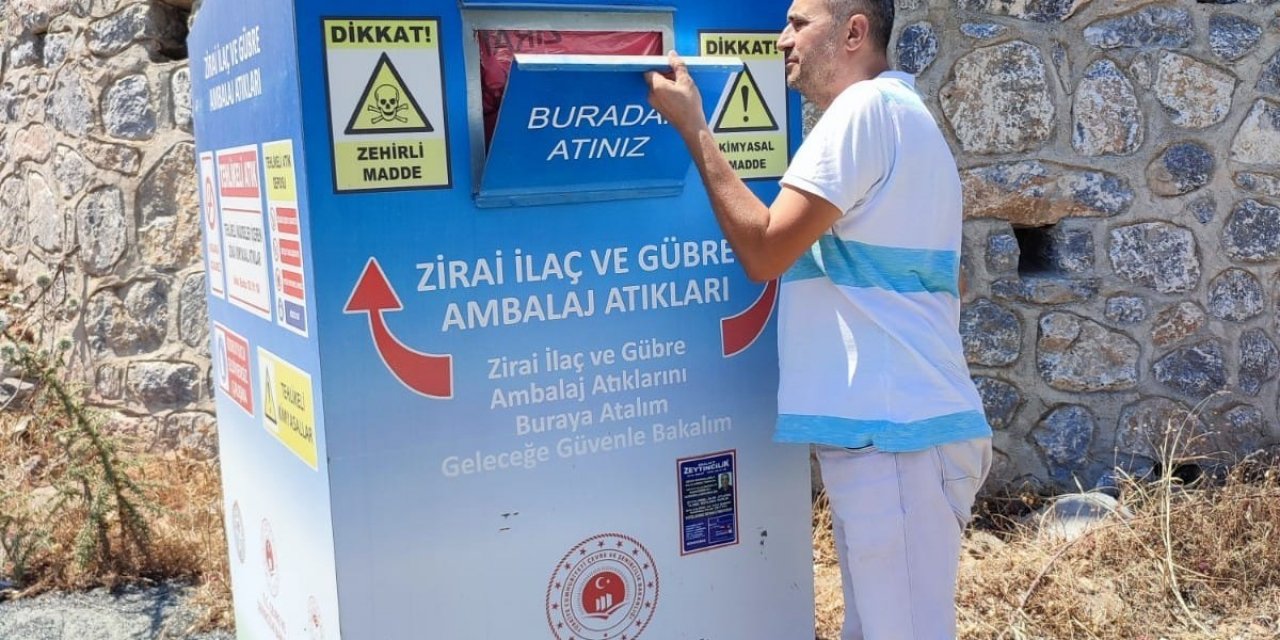 Köyceğiz’de zirai ambalaj atıkları konteynırları kontrol edildi