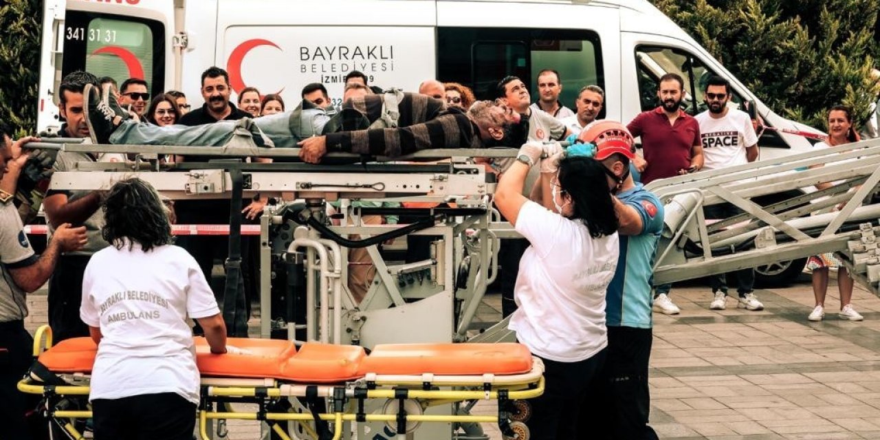 Bayraklı Belediyesinde yangın tatbikatı