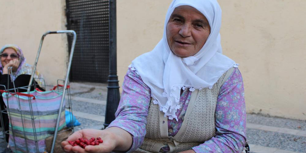 Sonbaharın kırmızısı şifa kaynağı kızılcık, pazar tezgahlarında