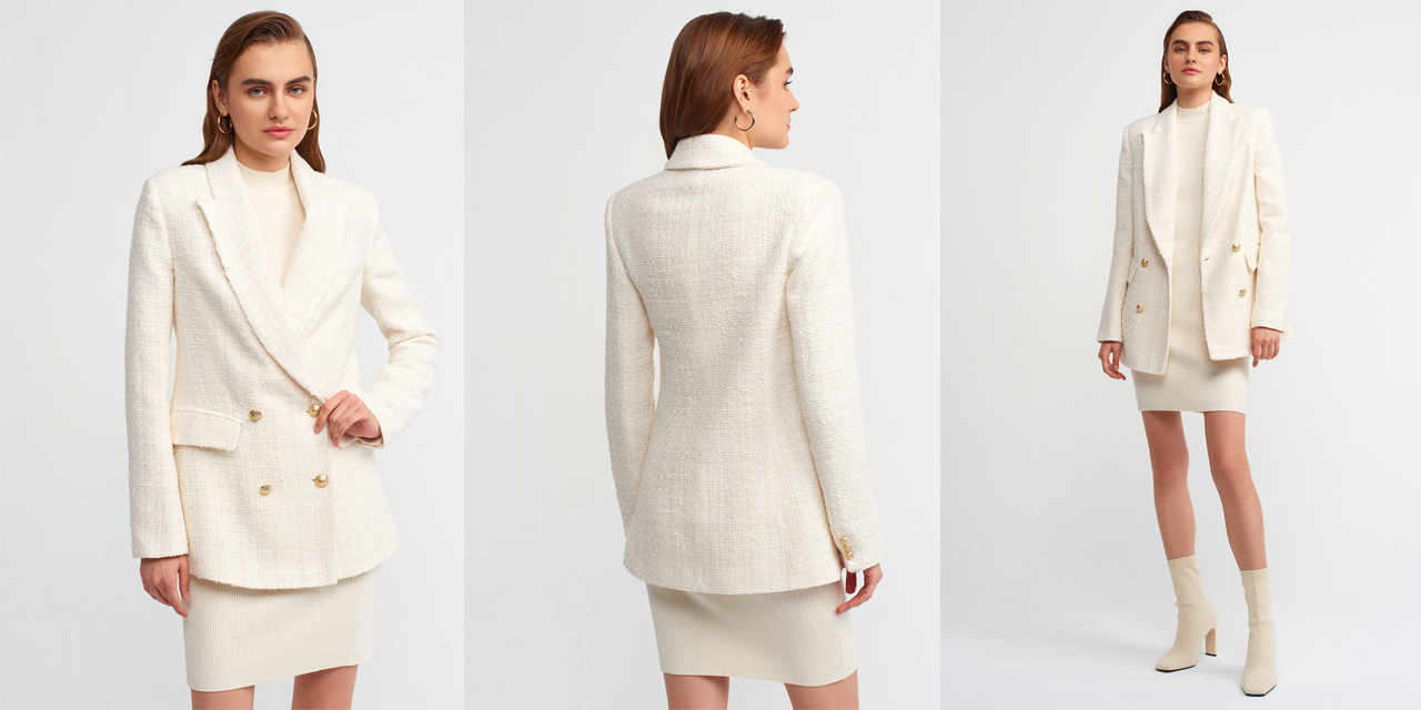 En tarz kadın takım elbise