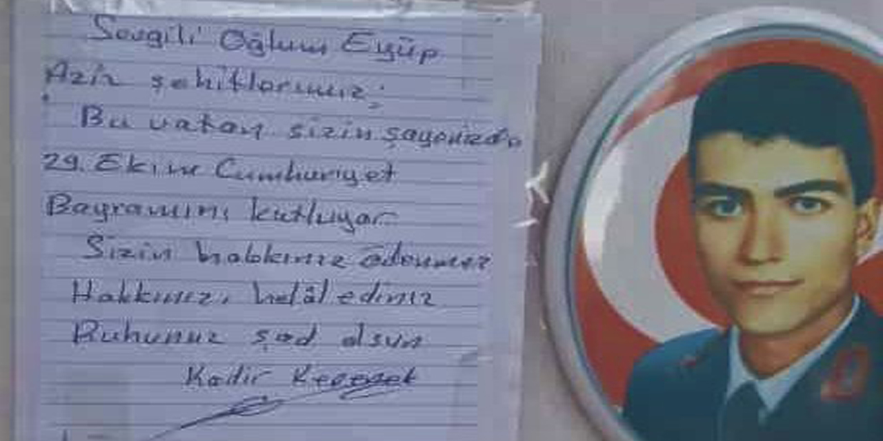 Şehit askerin mezarındaki not görenleri duygulandırdı