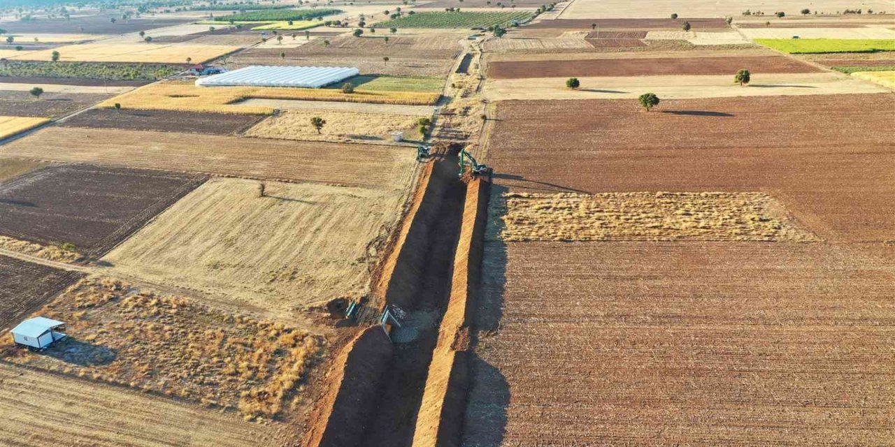 Denizli ovalarında 32 bin metre tahliye kanalı açıldı